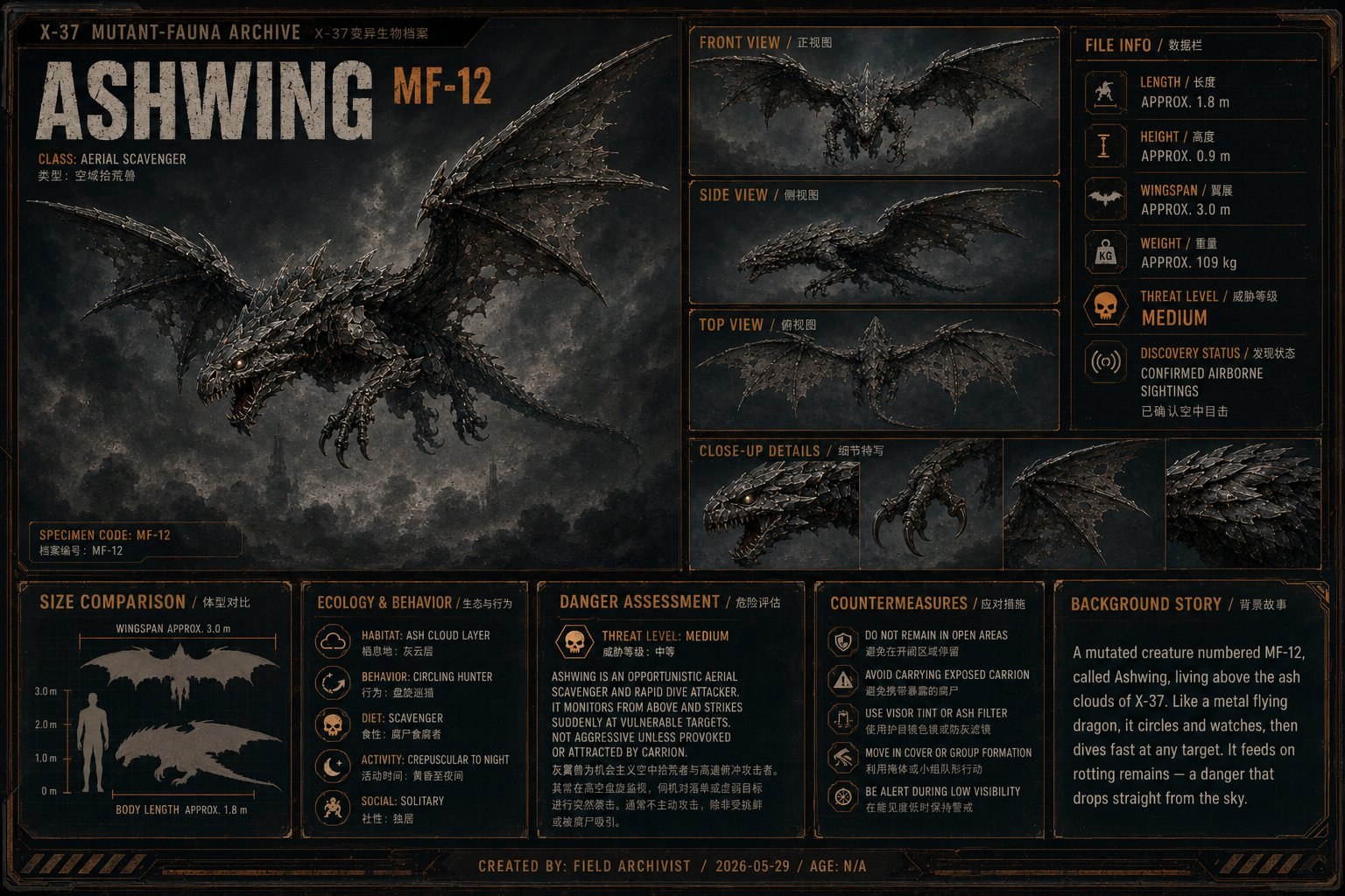 ASHWING · MF-12 灰翼兽 档案